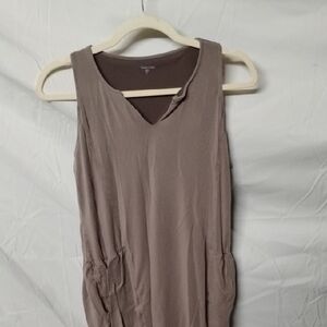 HMR0029 Garnet Hill Soft Brown Sleeveless Dress